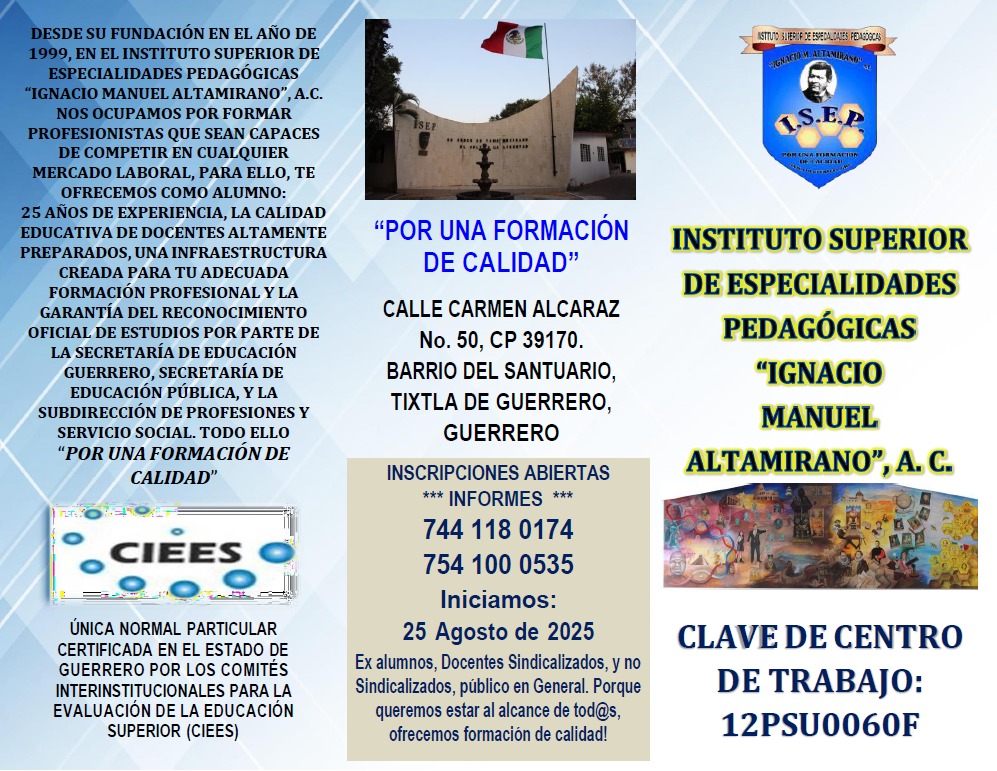 INSCRIPCIONES ABIERTAS CICLO ESCOLAR 2025-2026